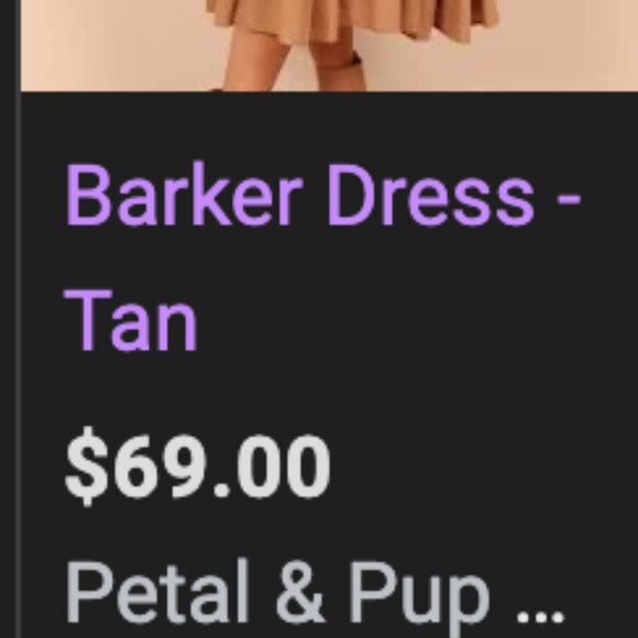 "Petal & Pup" Tan Flowy Dress Barker Dress Small - Picture 8 of 8